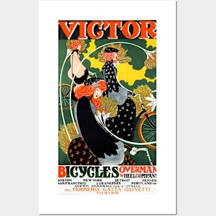 Pedaling Through Time: Vintage Victor Cycle Poster Posters and Art